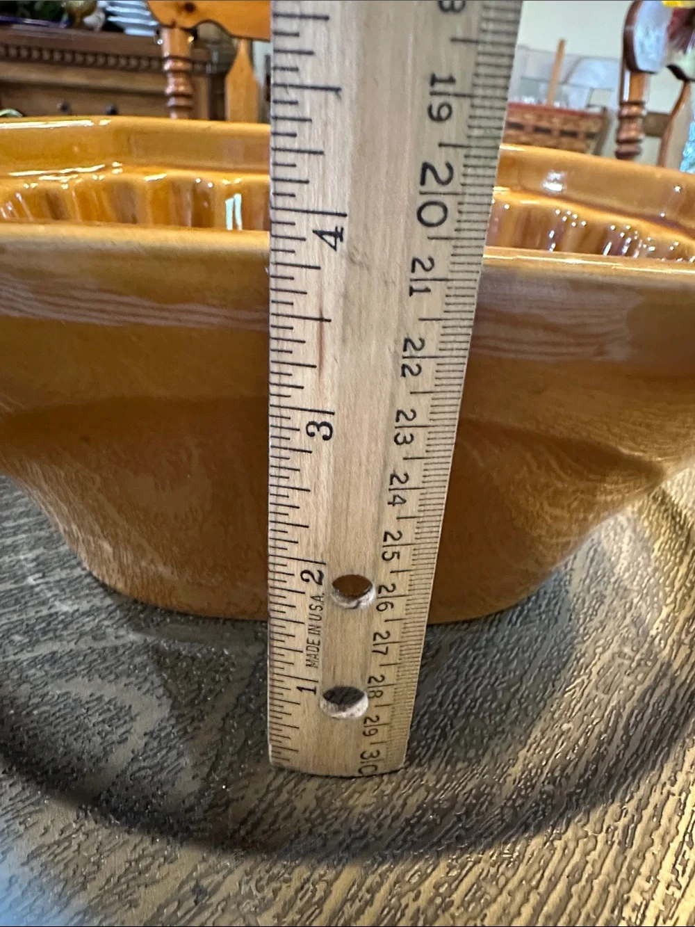 Crate and Barrel Stoneware Pumpkin bread, cake,  jello Dish - Amber Brown